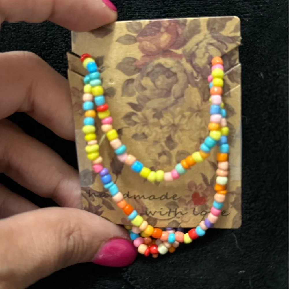 Colorful girls beaded necklace‎